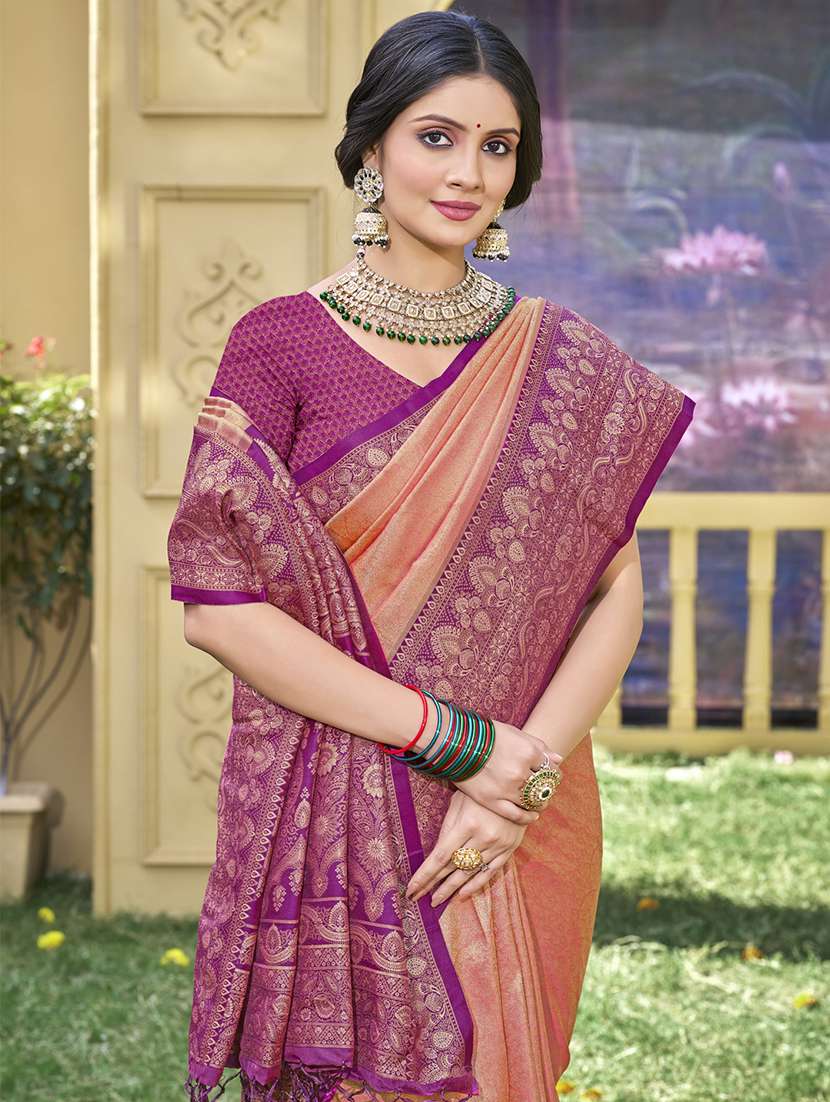 women self design banarasi saree with blouse - 21708853 -  Standard Image - 1