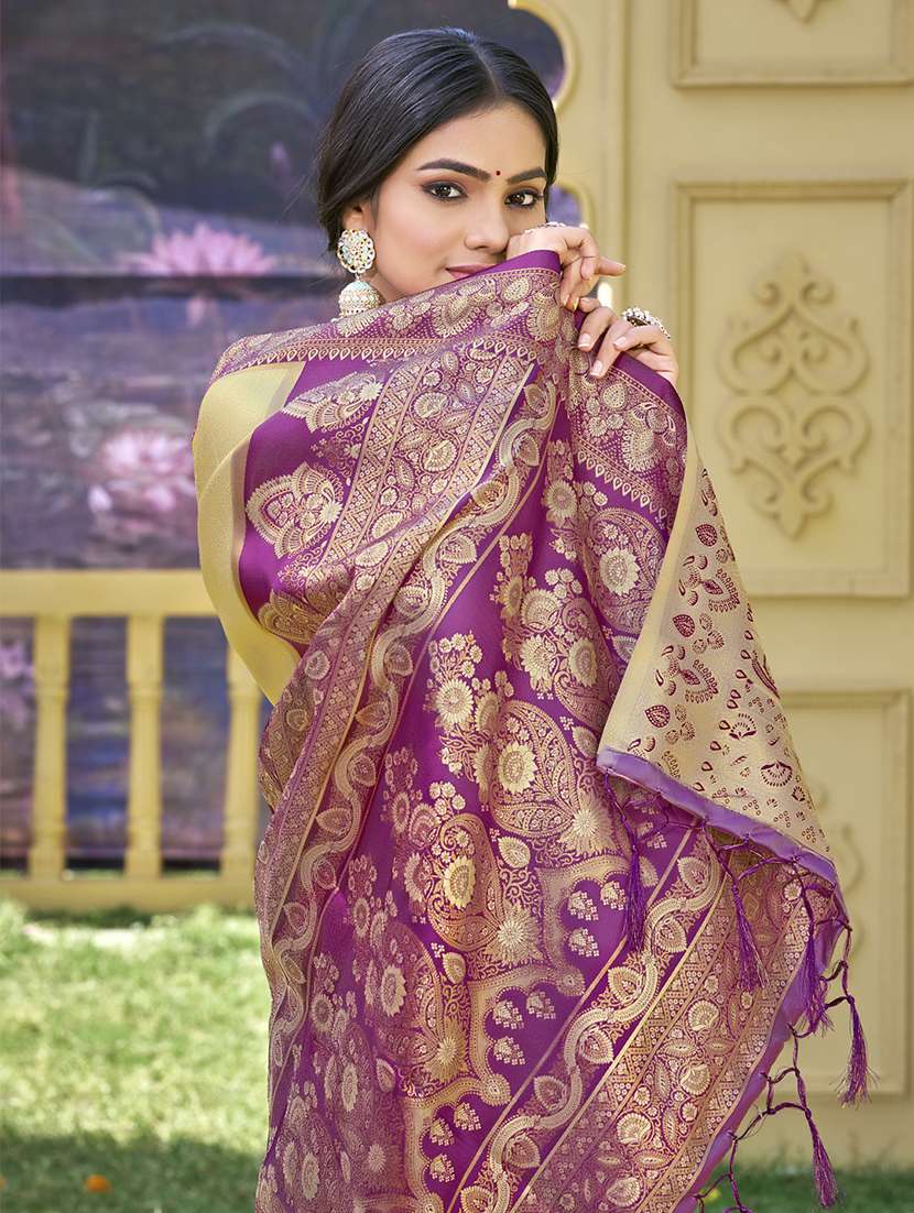 women self design banarasi saree with blouse - 21708858 -  Standard Image - 1