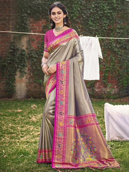 women self design paithani saree with blouse - 21708938 -  Standard Image - 0