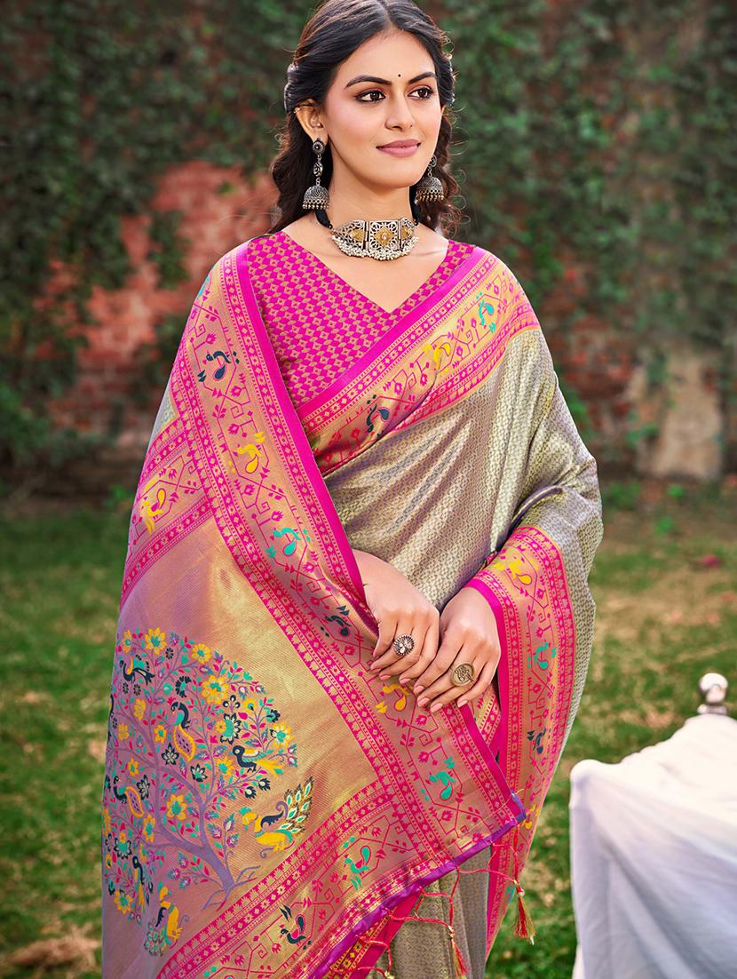 women self design paithani saree with blouse - 21708938 -  Standard Image - 1
