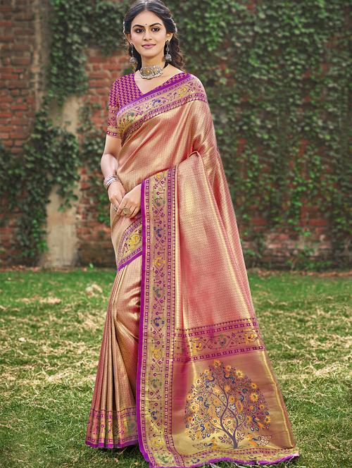 women self design paithani saree with blouse - 21708942 - Standard Image - 0
