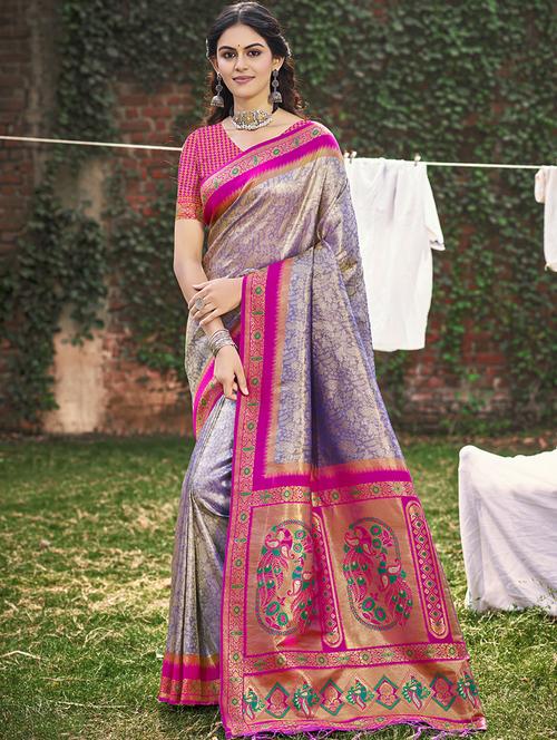 women self design banarasi saree with blouse - 21708958 -  Standard Image - 0