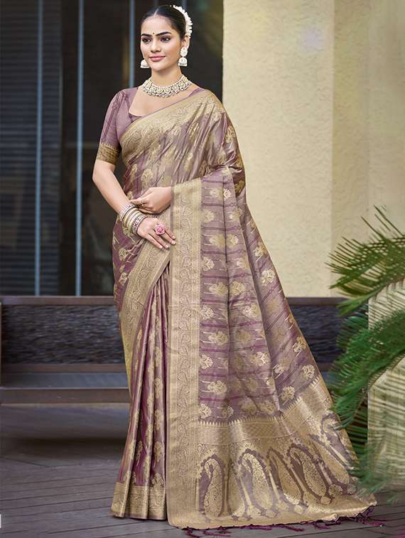 women self design banarasi saree with blouse