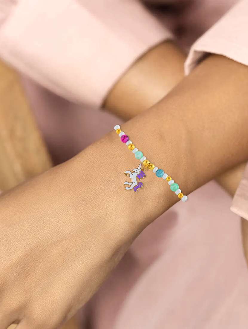 women multi color pearl beaded link bracelets - 21709021 -  Standard Image - 4