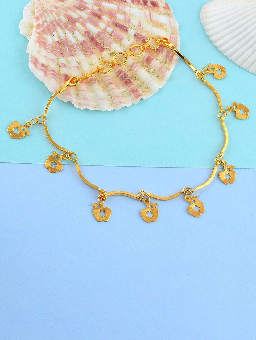 women gold plated links bracelet