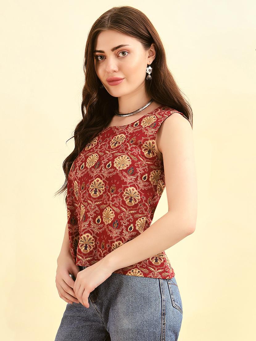 women floral printed round neck regular top - 21709137 - Standard Image - 1