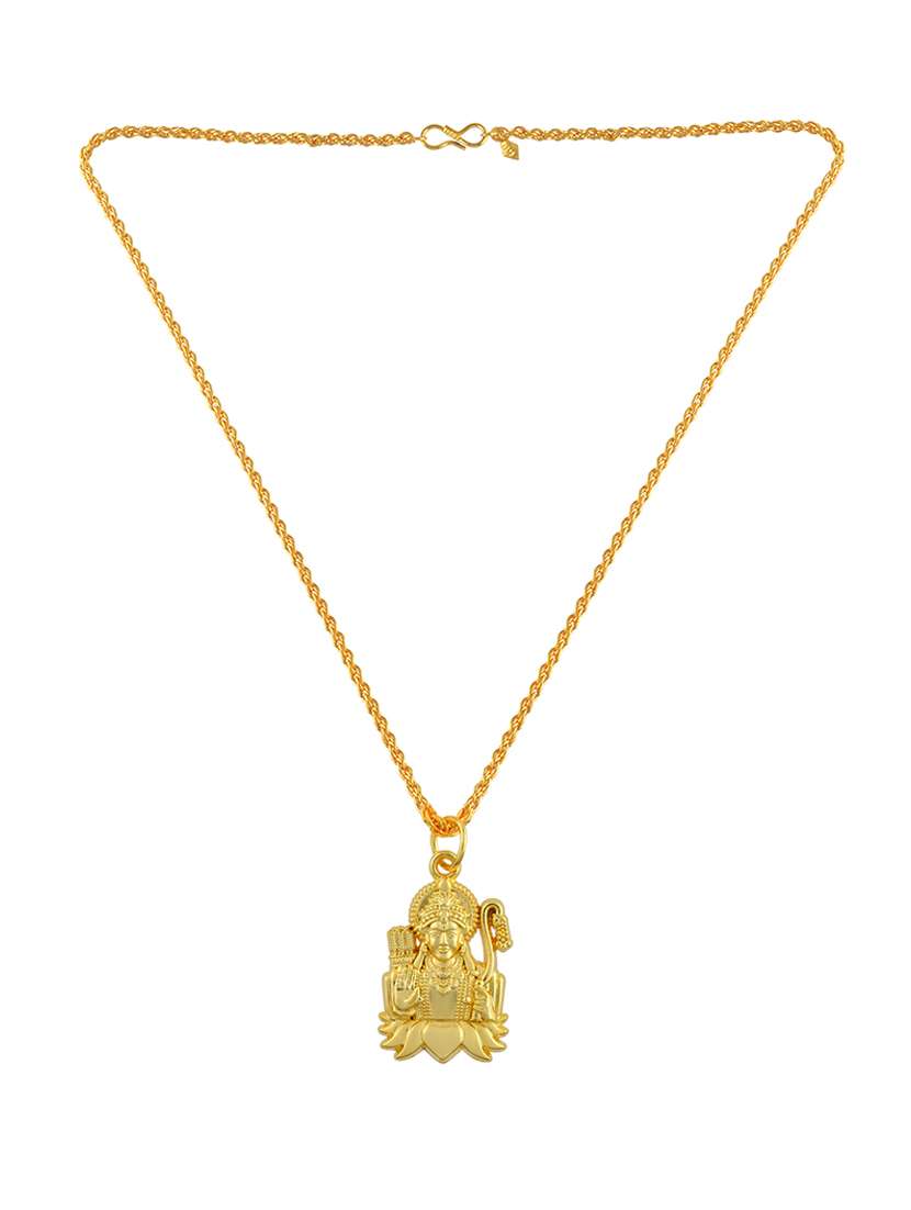men gold plated long chain with pendant - 21709162 -  Standard Image - 1