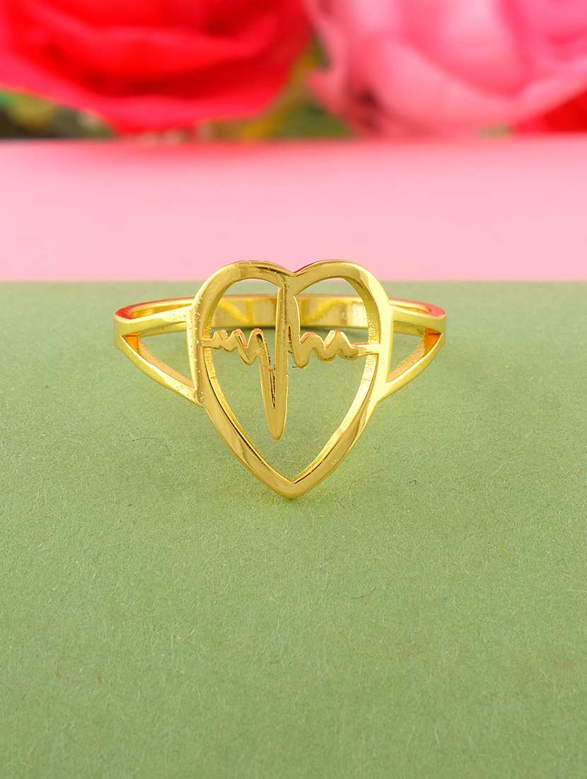 gold plated adjustable loop finger ring
