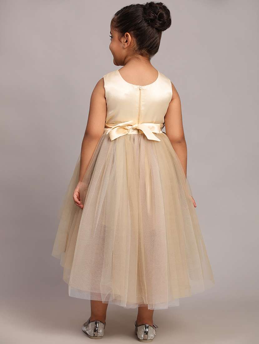 girls embellished round neck high low frock - 21709304 - Standard Image - 4