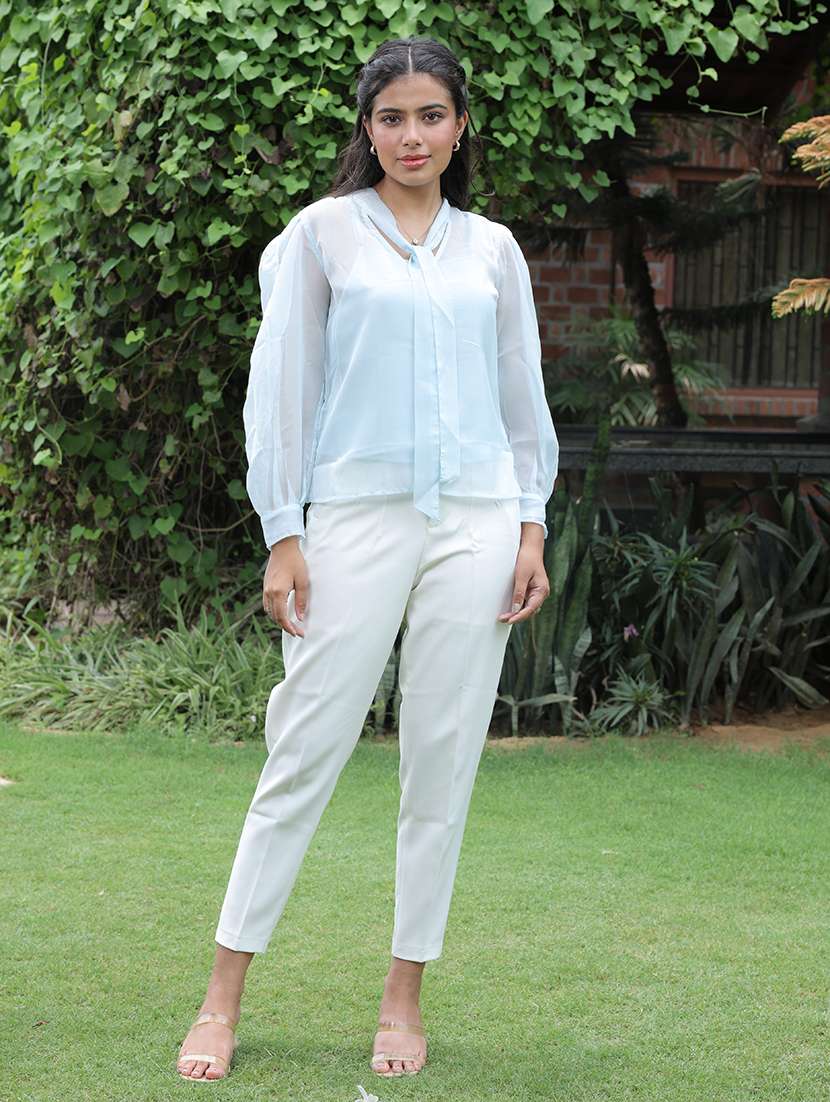 women embroidered puff sleeves shirt