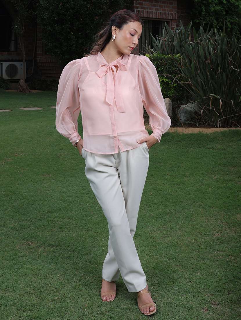 women embroidered puff sleeves shirt