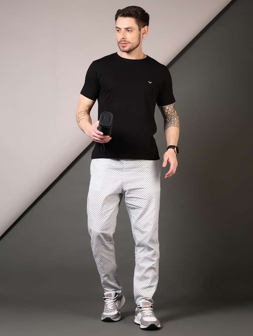 men white printed ankle length track pant - 21709588 - Standard Image - 4