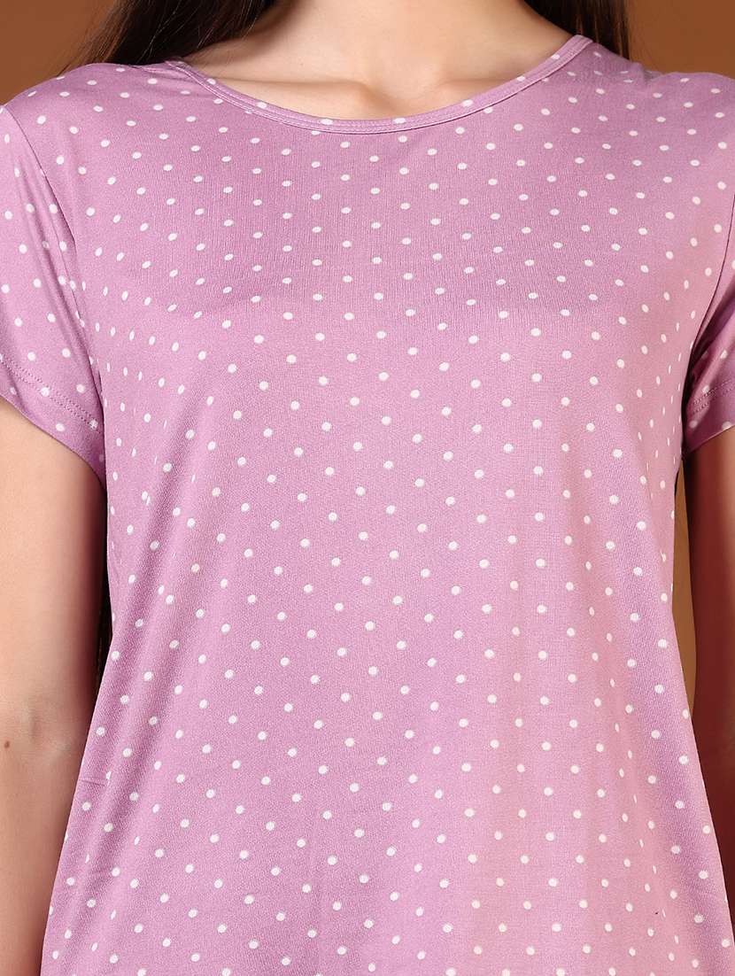 women polka doted nightwear capri set - 21709661 -  Standard Image - 4