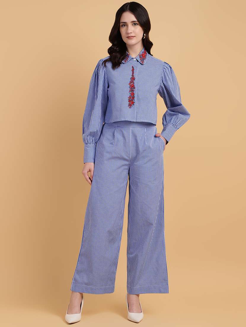women embroidered top and trouser co-ord set