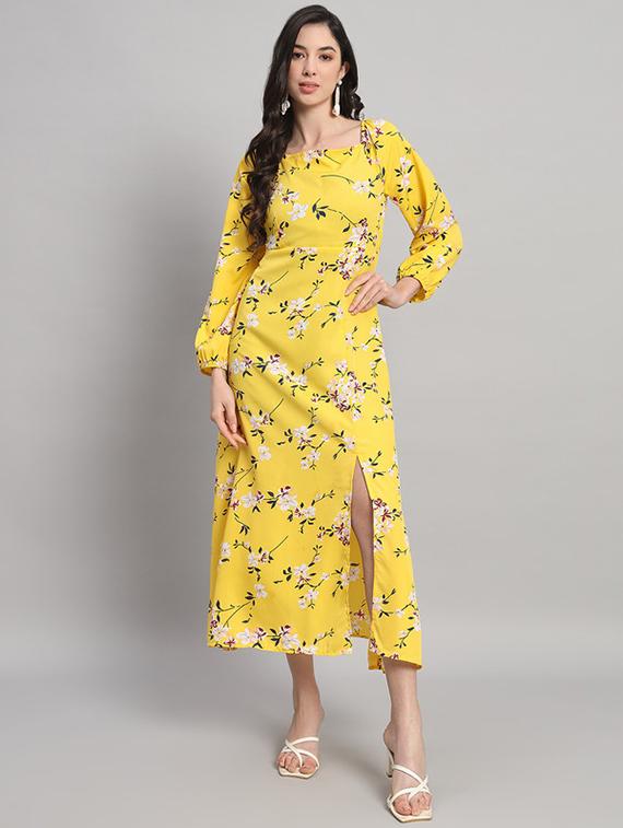 women floral print puff sleeves a-line dress - 21709715 -  Zoom Image - 0