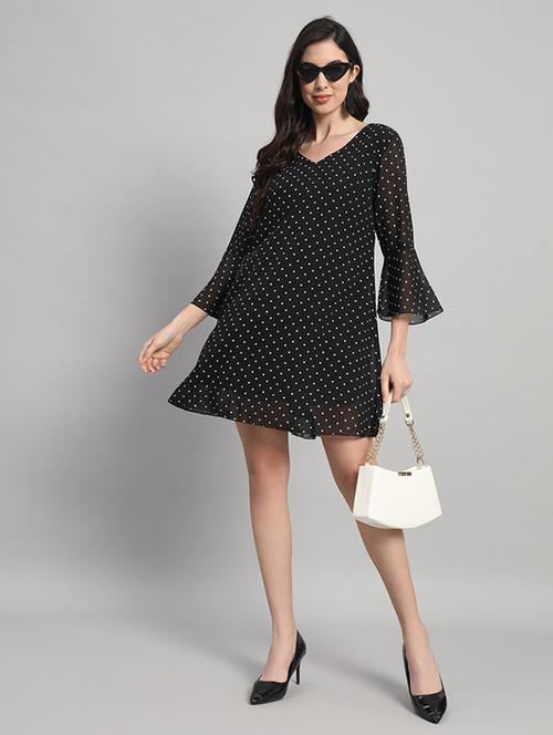 women polka doted bell sleeves a-line dress - 21709717 -  Standard Image - 0