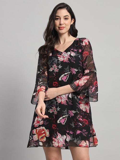 women floral print bell sleeves a-line dress - 21709736 -  Standard Image - 0