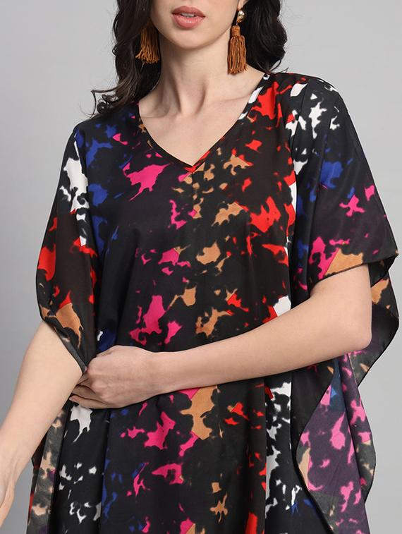 women printed relaxed fit kaftan dress - 21709749 - Standard Image - 4