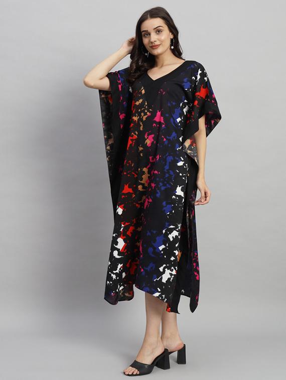 women printed relaxed fit kaftan dress - 21709752 - Standard Image - 1
