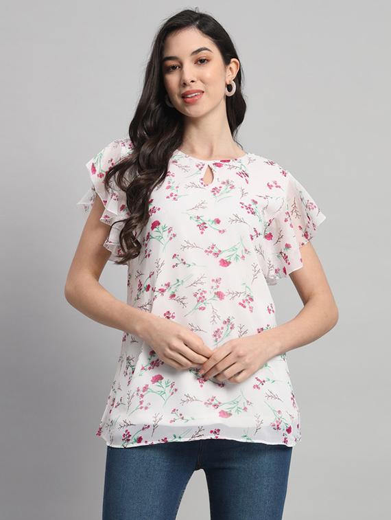 women floral print bell sleeves regular top - 21709771 -  Zoom Image - 0