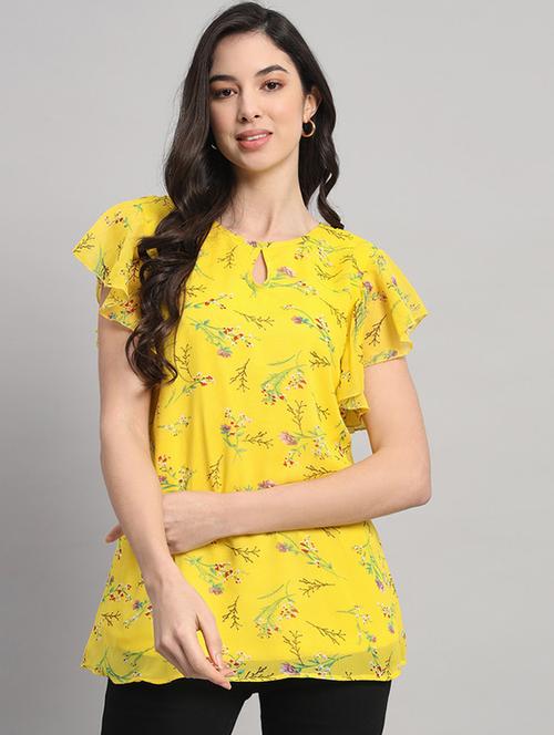 women floral print short sleeves regular top - 21709785 -  Standard Image - 0
