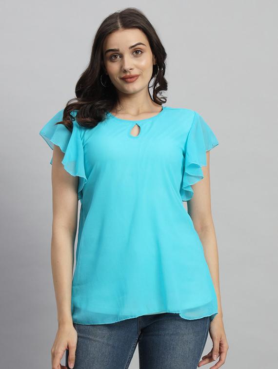 women solid bell sleeves regular top - 21709788 -  Zoom Image - 0