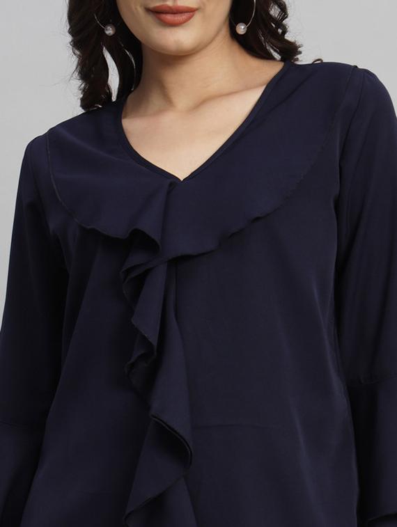 women solid bell sleeves regular top - 21709789 - Standard Image - 4