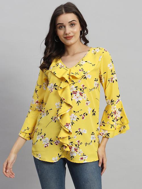 women floral print bell sleeves regular top - 21709795 -  Standard Image - 0
