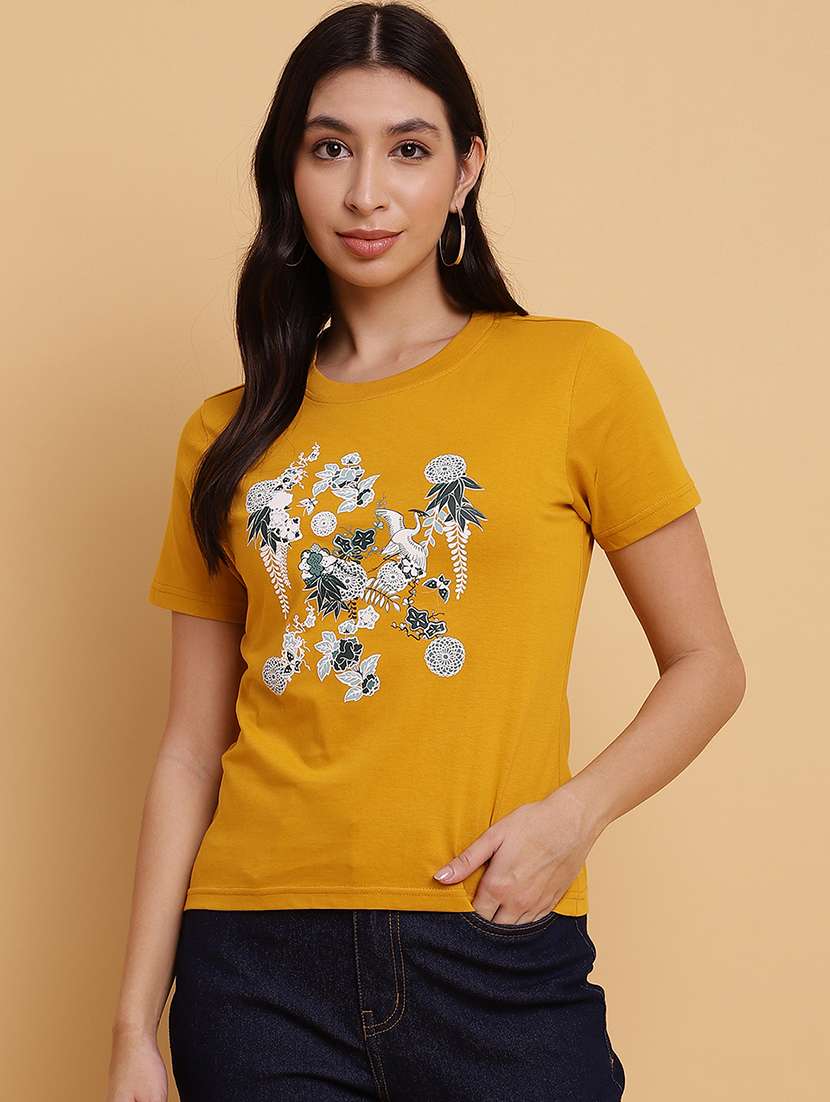 women printed short sleeves t-shirt