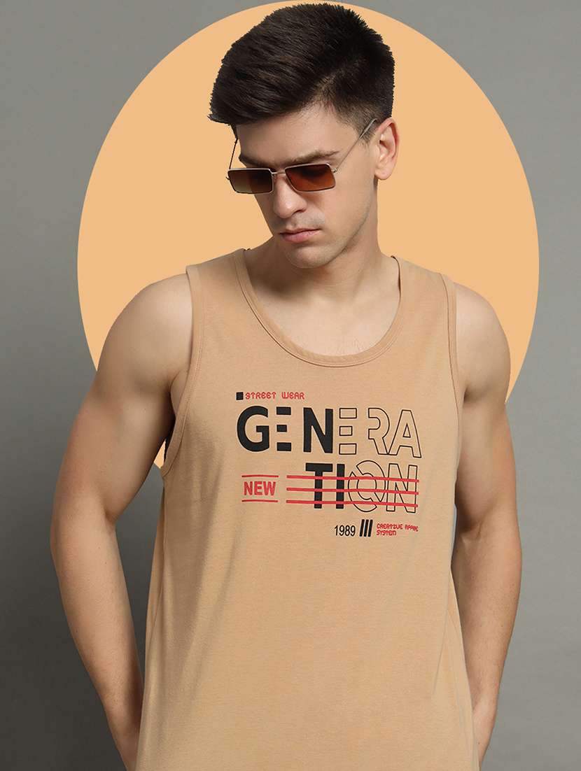 men typographic print round neck t-shirt - 21709933 -  Standard Image - 1