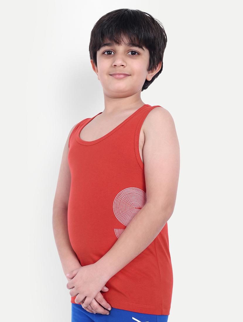 boys red placement print vest - 21710149 -  Standard Image - 1