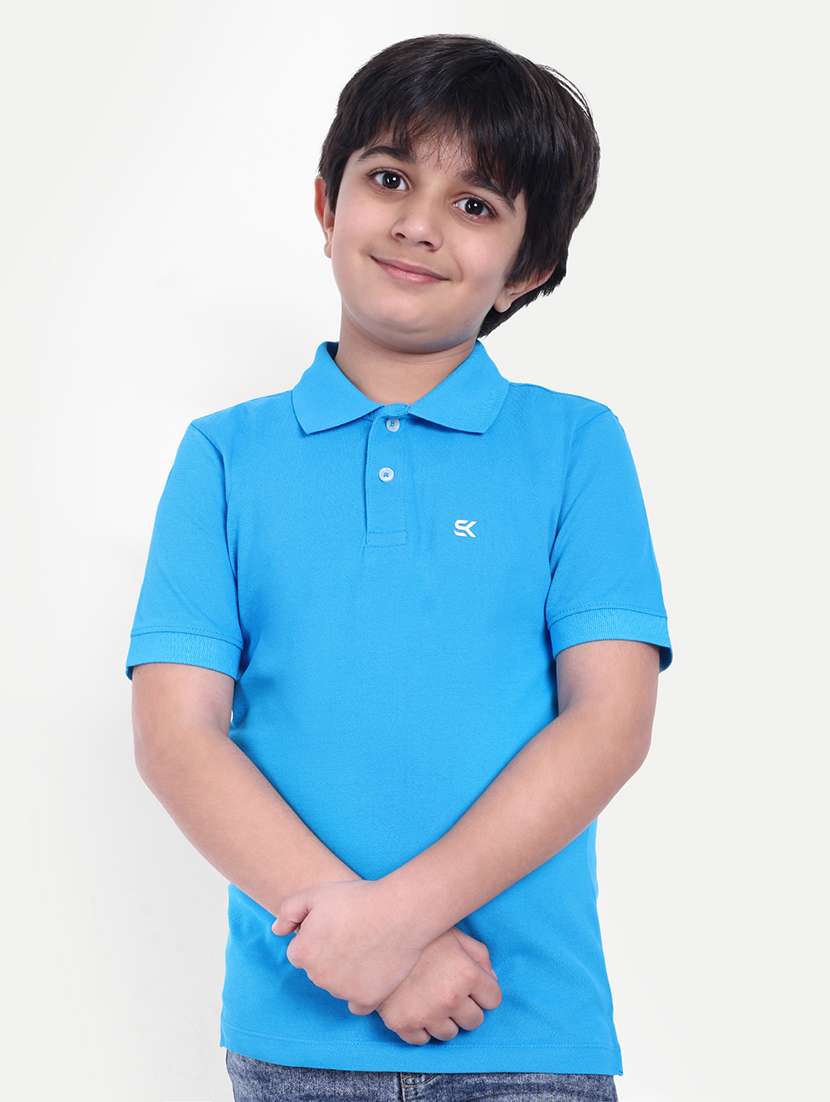 boys solid short sleeve polo t-shirt