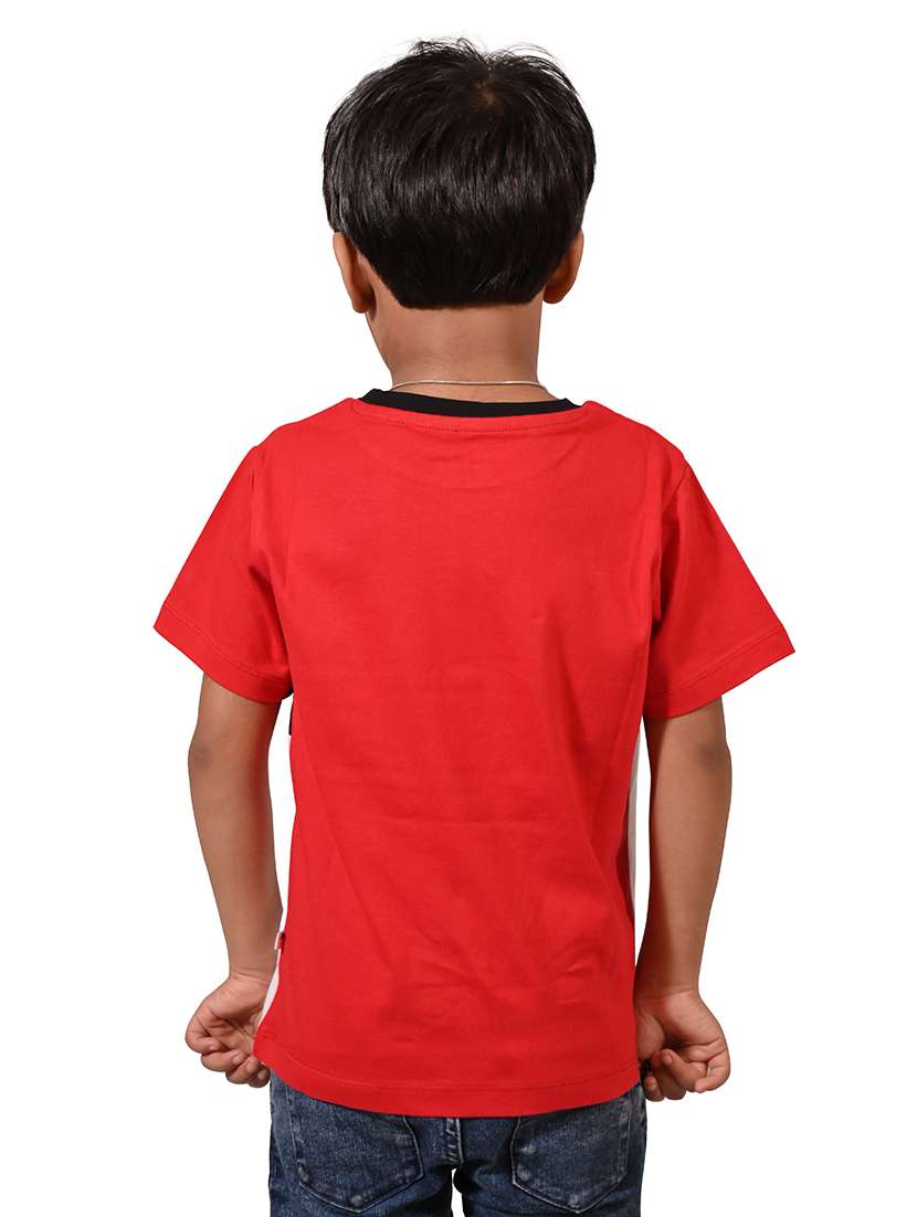 boys color blocked round neck t-shirt - 21710165 -  Standard Image - 1