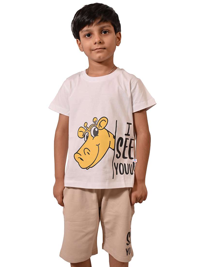 boys printed t-shirt and short set