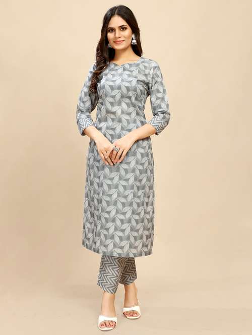 women printed three quarter sleeve straight kurta - 21710276 - Standard Image - 0