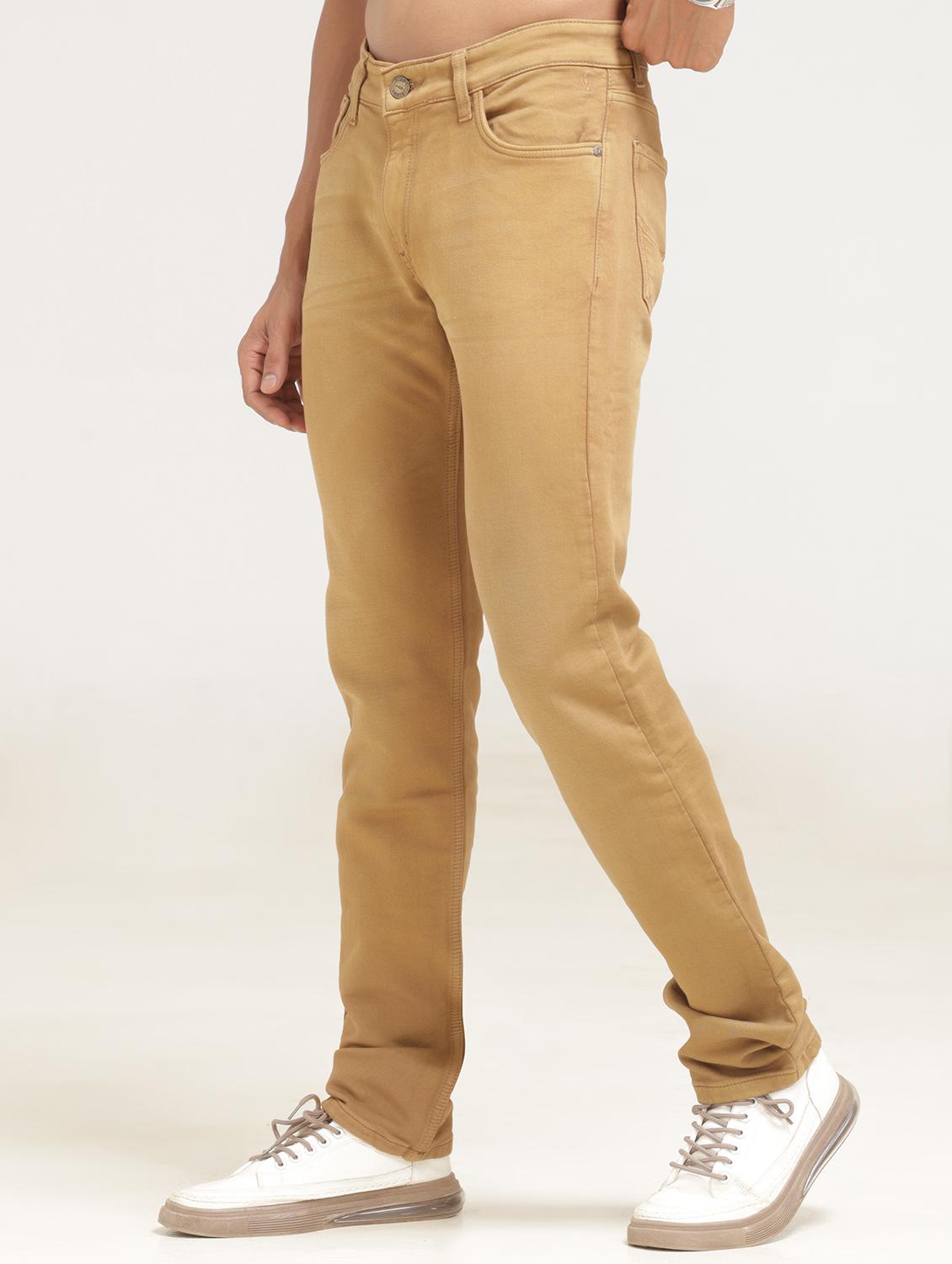 men beige low rise denim jeans - 21710296 - Standard Image - 1
