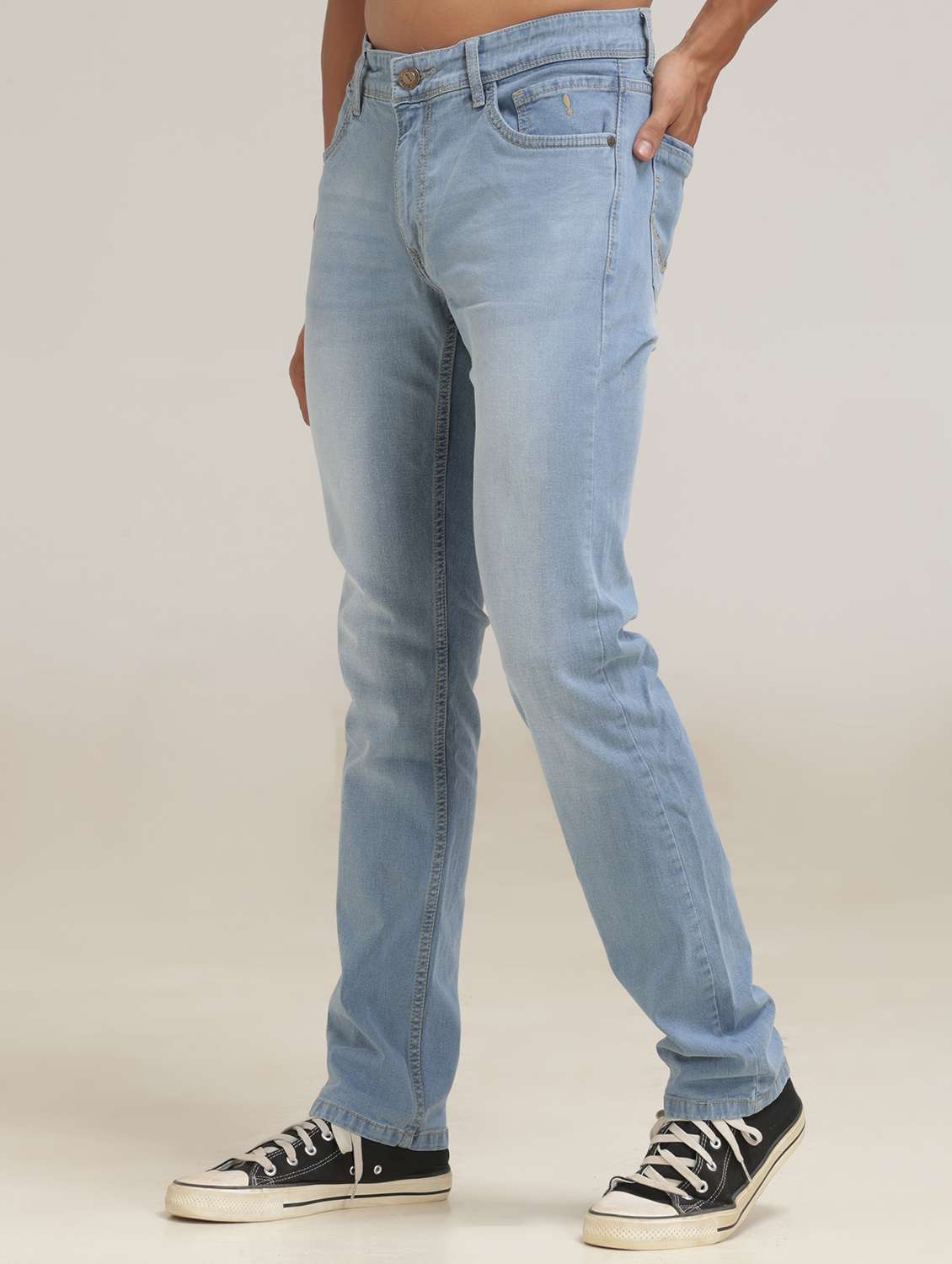 men light blue low rise denim jean - 21710302 -  Standard Image - 1
