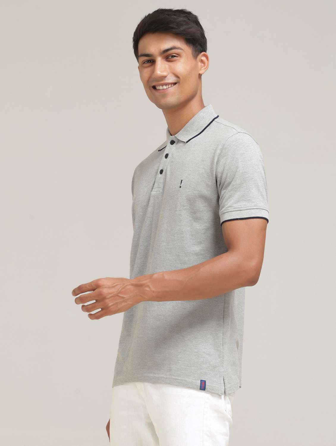 grey poly cotton front print tshirt - 21710306 -  Standard Image - 1