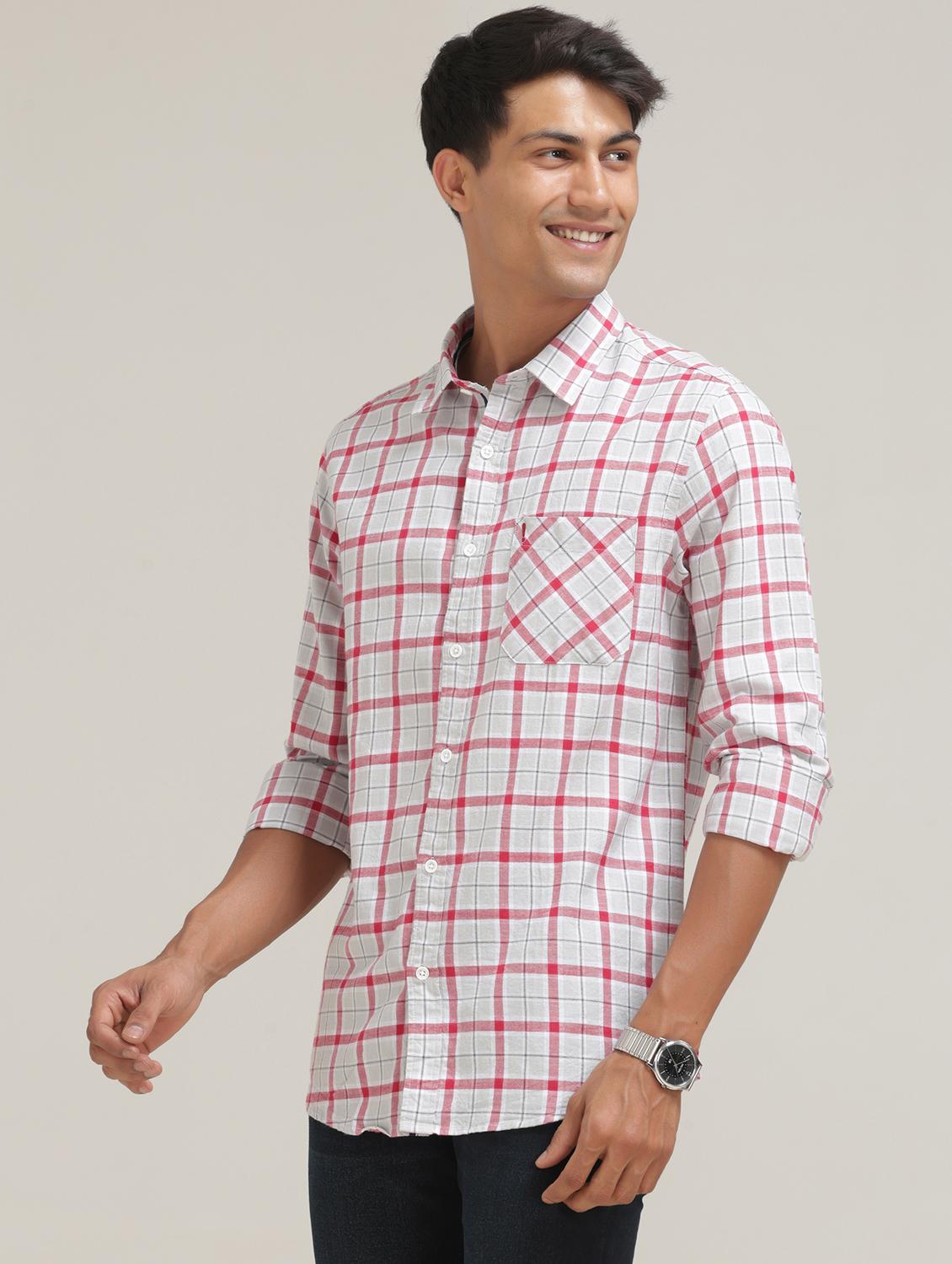 men checks long sleeve casual shirt - 21710329 -  Standard Image - 1