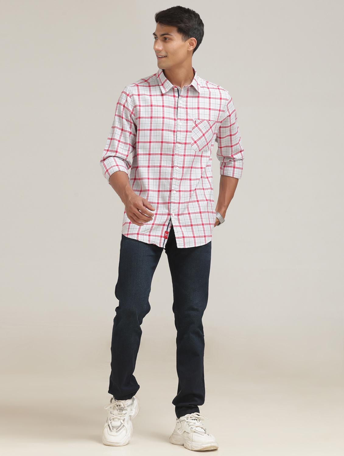 men checks long sleeve casual shirt - 21710329 - Standard Image - 4