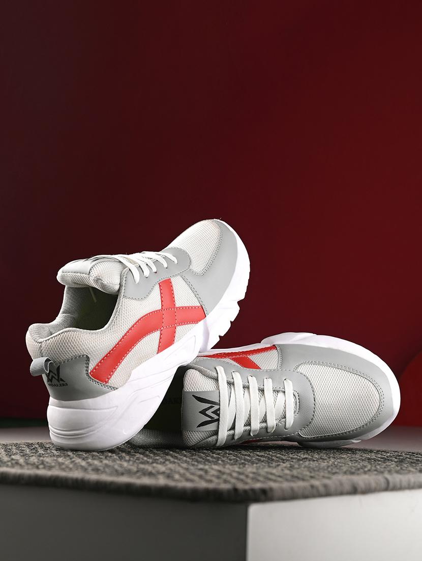 men grey color block running sport shoes - 21710335 -  Zoom Image - 0