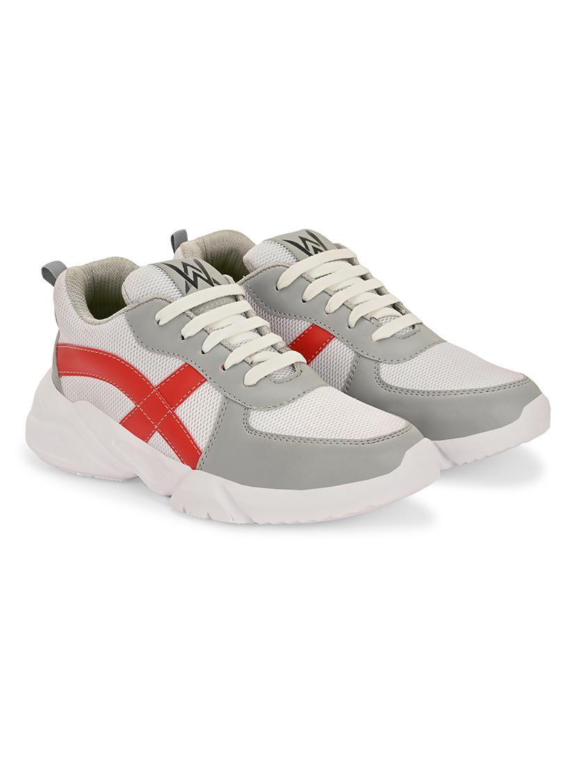 men grey color block running sport shoes - 21710335 -  Standard Image - 1