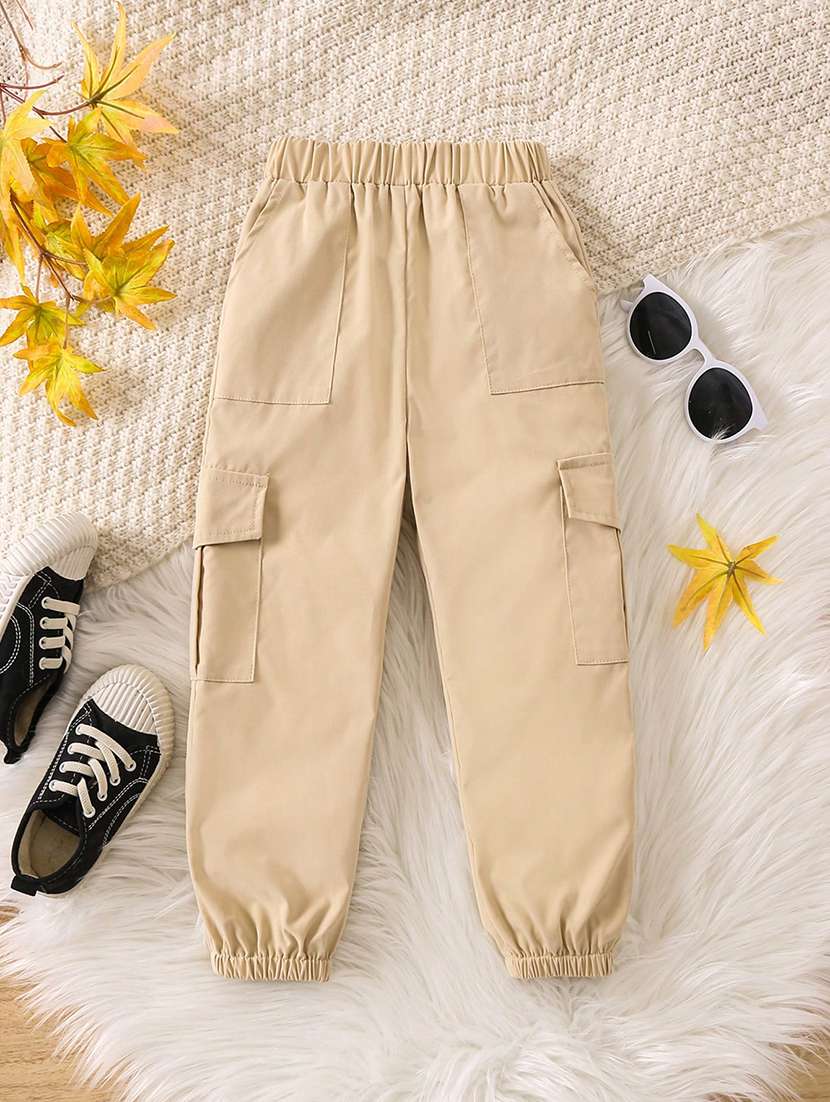 boys solid mid rise cargo