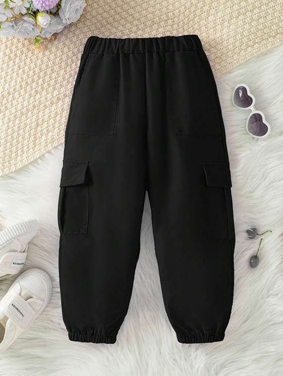 boys solid mid rise cargo