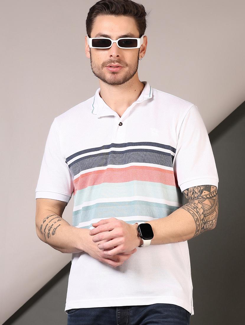 men short sleeves color block polo t-shirt - 21710613 - Standard Image - 1