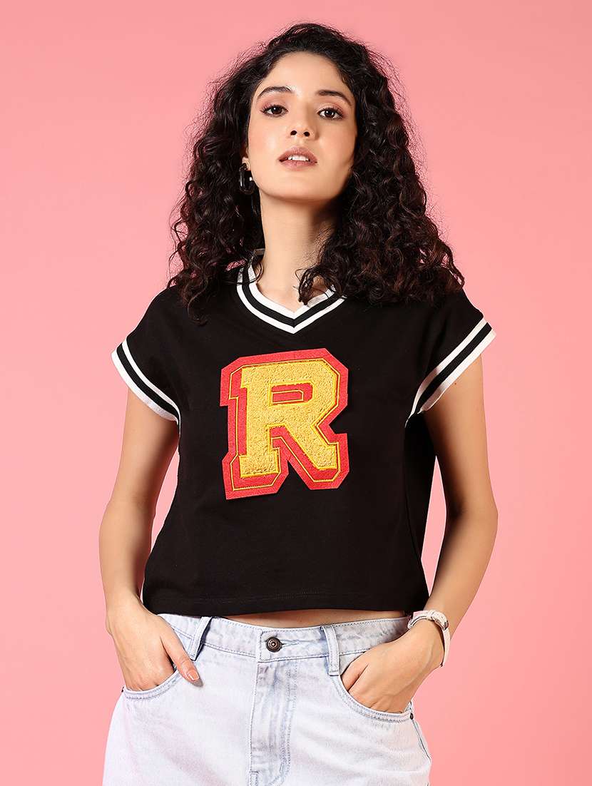 women printed sleeveless loose fit t-shirt