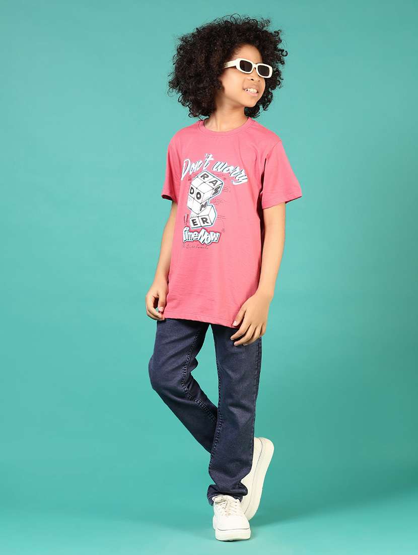 boys front print round neck t-shirt - 21710704 - Standard Image - 4