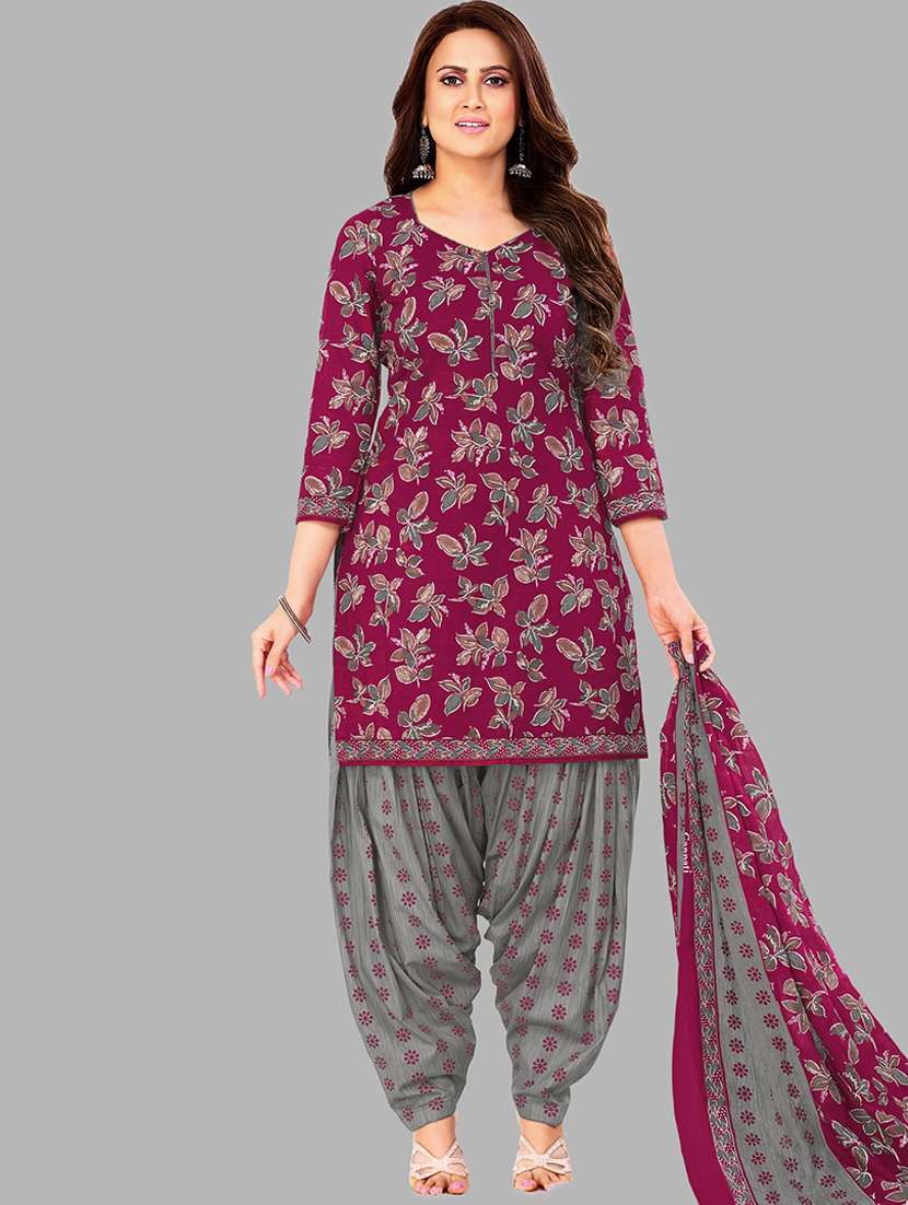 women printed 3-piece unstitched dress material