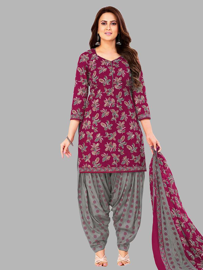 women printed 3-piece unstitched dress material