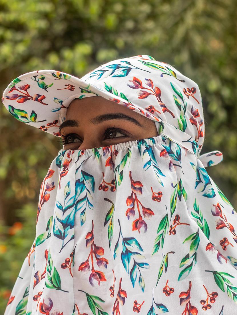 women printed cap scarf - 21710830 - Standard Image - 1